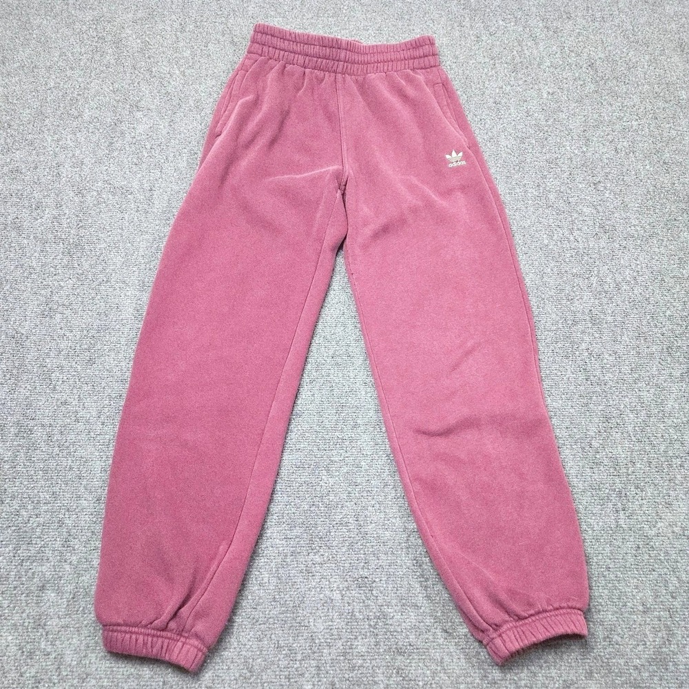 Adidas‎ Sweatpants Women S Burgundy Trefoil Joggers Fleece Athletic Loungewear